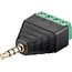 3,5mm Klinkenstecker (m) Anschlussblock - vergoldet - 4-polig / Stereo