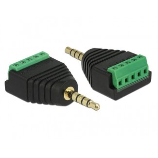 DeLOCK 3,5mm Klinkenstecker (m) Schraubklemme - vergoldet - 5-polig / Stereo