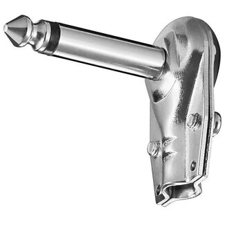 S-Impuls 6,35mm Klinkenstecker (m) - Metall / gewinkelt - 2-polig / Mono