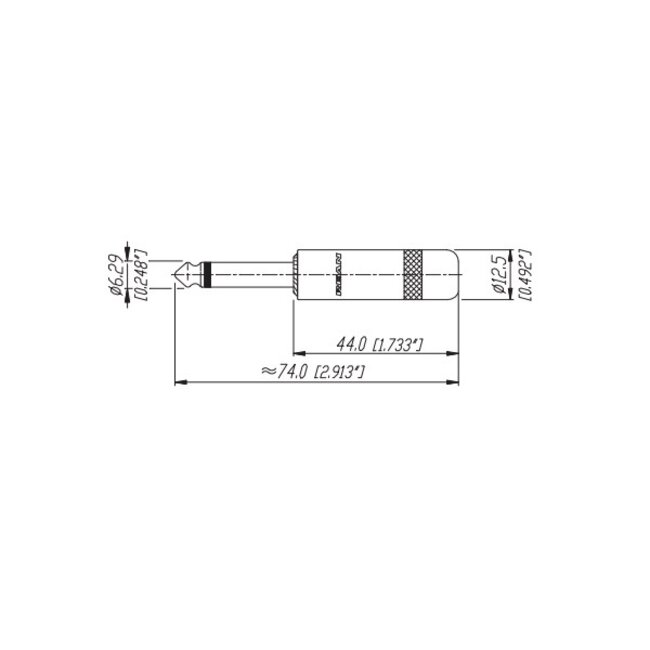 REAN NYS224 6,35mm Klinkenstecker (m) - Metall - 2-polig / Mono