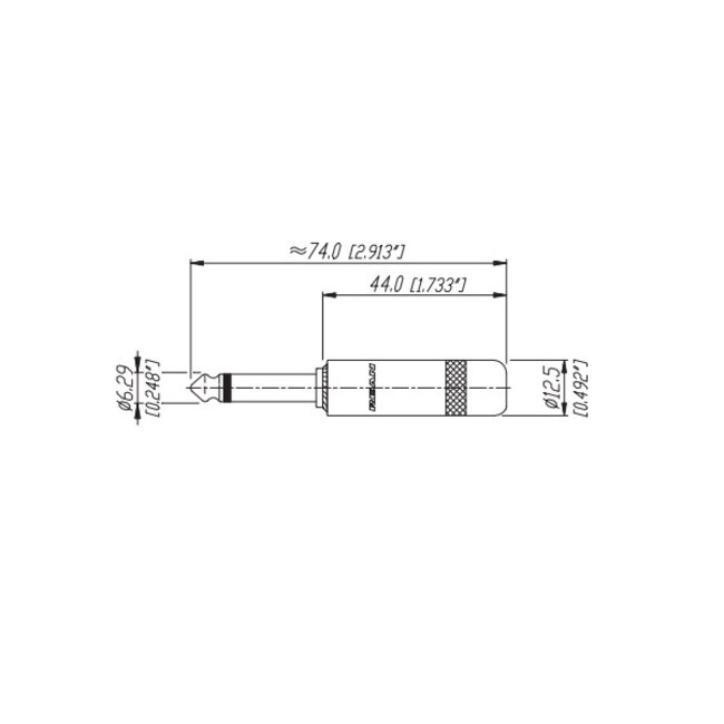 REAN NYS224S 6,35mm Klinkenstecker (m) Gitarre - Metall - 2-polig / Mono