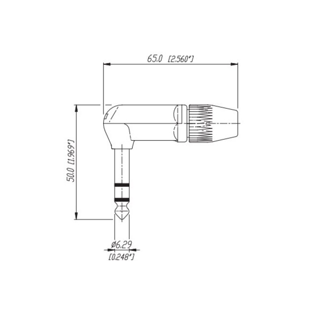 REAN NYS208 6,35mm Klinkenstecker (m) gewinkelt - 3-polig / Stereo