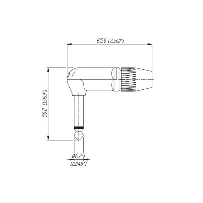 REAN NYS207 6,35mm Klinkenstecker (m) gewinkelt - 2-polig / Mono