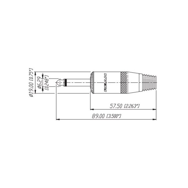 REAN NYS225B 6,35mm Klinkenstecker (m) Lautsprecher Stecker / 2-polig / Mono