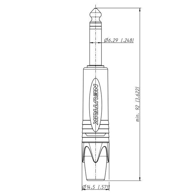 Neutrik NP2X 6,35mm Klinkenstecker Metall 2-polig Mono