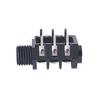 Electrovision 6,35mm Klinkenbuchse (m) Einbau PCB-Stecker - Kunststoff - 6 Lötpunkte / Stereo