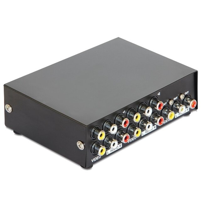 4-Port Audio-Video Umschalter Metall - Cinch Composite