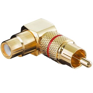 Goobay Tulpen Winkel-Audioadapter - Rot / Vergoldet (Metall)