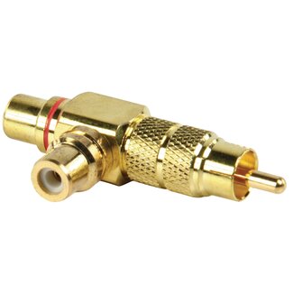 Goobay 1x Tulpe (m) - 2x Tulpe (w) Audio Adapter/Splitter - Rot / Vergoldet (Metall)