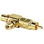 1x Tulpe (m) - 2x Tulpe (w) Audio Adapter/Splitter - Rot / Vergoldet (Metall)
