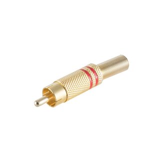 S-Impuls Cinch-Stecker Audio/Video - bis 6mm - vergoldet - Metall / Rot