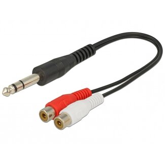 MaxTrack 6,35mm Klinke (m) auf Cinch Stereo (w) Audiokabel Adapter - 0,20 m