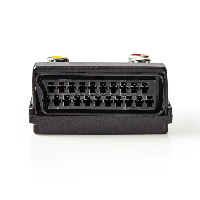 Scart (m) - Scart, Composite 3RCA und S-VHS (w) Adapter / Schwarz