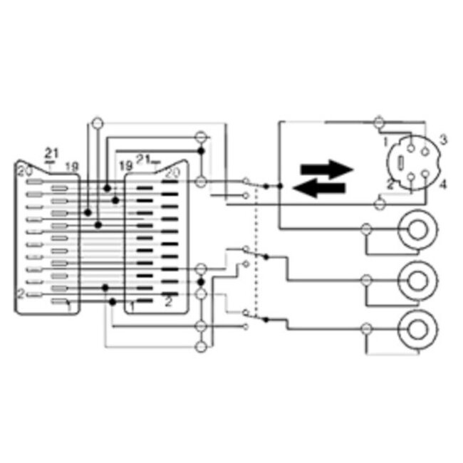 Scart (m) - Scart, Composite 3RCA und S-VHS (w) Adapter / Schwarz
