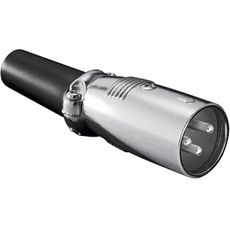 S-Impuls XLR 3-poliger Stecker mit Gummi Zugentlastung / Grau/Schwarz