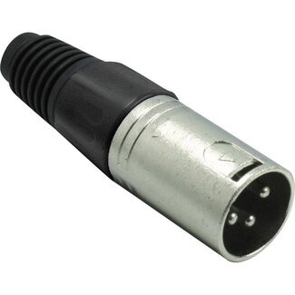 S-Impuls XLR 3-poliger Stecker (m) mit Kunststoff-Zugentlastung - Grau/Schwarz