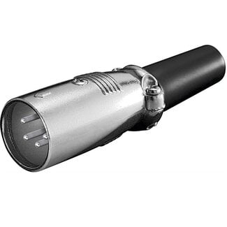 Goobay XLR 4-pol Stecker mit Gummi Zugentlastung / Grau/Schwarz