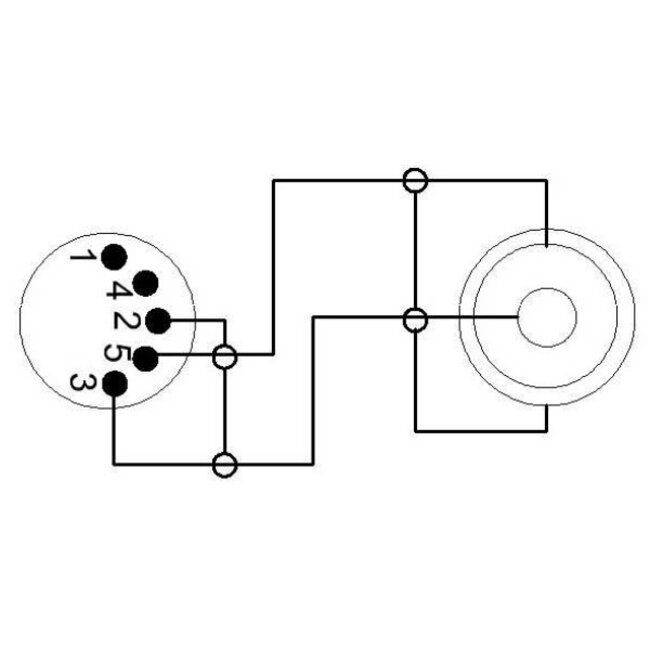 DIN 5-polig (m) auf 6,35mm Klinke (w) Audio Adapter, Schwarz - 0,20 m