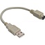 USB-A (m) auf Mini DIN 6-pol PS/2 (w) Adapter Beige