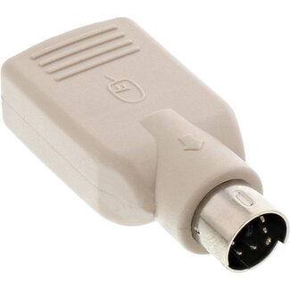 InLine Mini DIN 6-pol PS/2 (m) auf USB-A (w) Adapter Beige