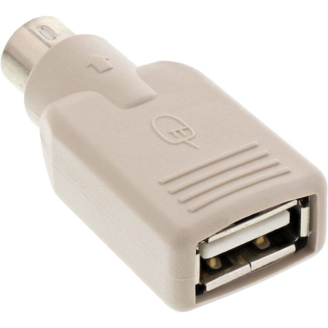 Mini DIN 6-pol PS/2 (m) auf USB-A (w) Adapter Beige