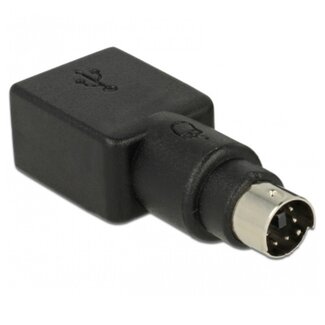 DeLOCK Mini DIN 6-pol PS/2 (m) auf USB-A (w) Adapter – Schwarz