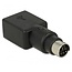 Mini DIN 6-pol PS/2 (m) auf USB-A (w) Adapter – Schwarz