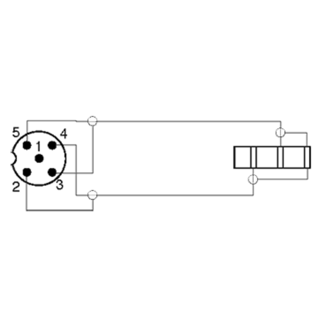 6,35mm Klinke (w) - DIN 5-pol (m) Kopfhöreradapter / Schwarz - 0,20 m
