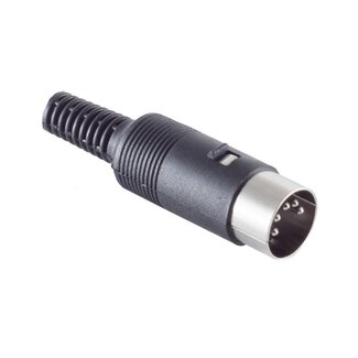 Universal DIN 5-poliger 180° Stecker (m) / Schwarz