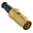 REAN NYS322AG DIN 5-poliger 180° Stecker Metall vergoldet
