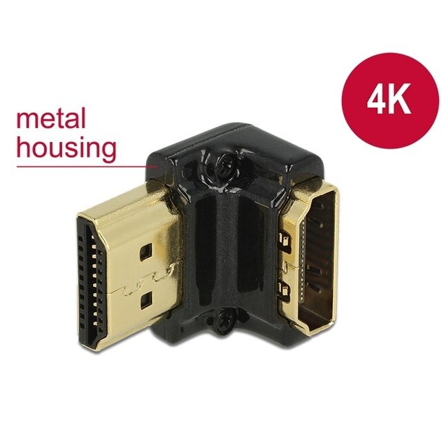 Kompakter Premium HDMI Adapter - 90° Winkel nach unten - Version 2.0 (4K 60Hz + HDR)