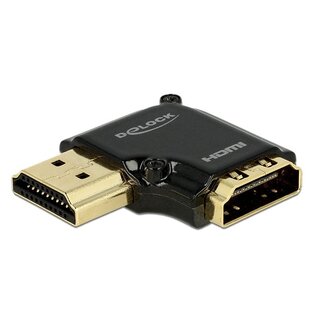 DeLOCK Kompakter Premium HDMI Adapter - 90° Rechtswinklig - Version 2.0 (4K 60Hz + HDR)