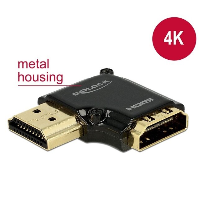 Kompakter Premium HDMI Adapter - 90° Rechtswinklig - Version 2.0 (4K 60Hz + HDR)