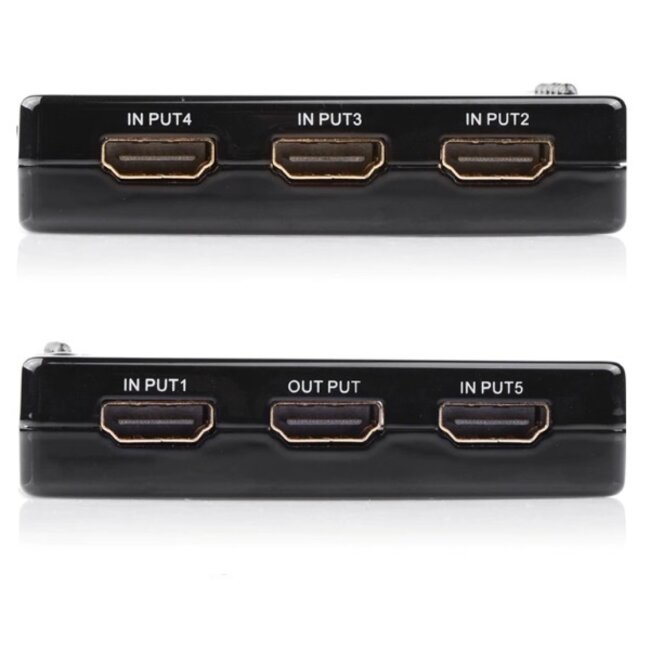 HDMI Umschalter 5 zu 1 mit Fernbedienung & IR Extender - Version 1.3 (Full HD 1080p)