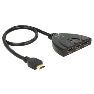 DeLOCK HDMI Umschalter 3 zu 1 - Version 2.0 (4K 60Hz HDR) - 0,60 m