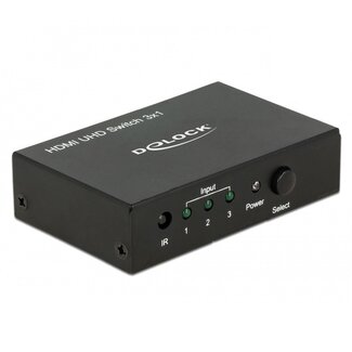 DeLOCK DeLOCK HDMI Umschalter 3-fach - Version 2.0 (4K 60Hz HDR)