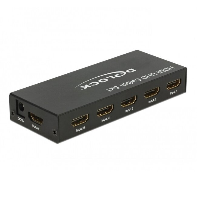 DeLOCK HDMI Umschalter 5-fach zu 1 - Version 2.0 (4K 60Hz HDR)