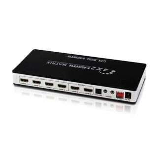 Coretek HDMI Matrix Umschalter 4x2 mit Toslink + 3,5mm Ausgang - Version 1.4 (4K 30Hz)