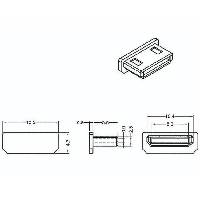 Schutzkappe für Mini HDMI (v) Anschlüsse / ohne Griff