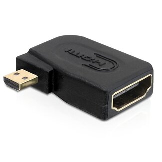 DeLOCK Micro HDMI auf HDMI Adapter 90° links abgewinkelt Version 1.4 (4K 30Hz)