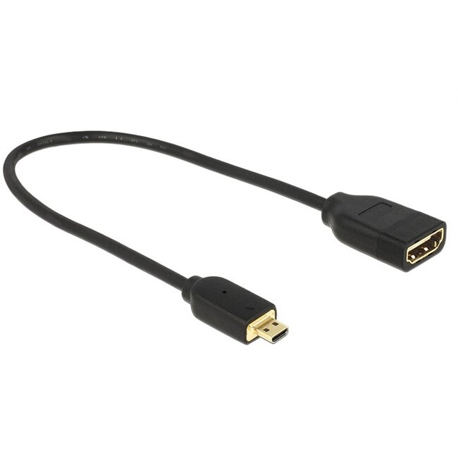 Premium Micro HDMI-zu-HDMI Adapter Version 2.0 (4K 60Hz) Schwarz 0,20 m