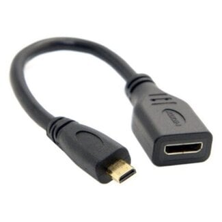 Coretek Micro HDMI (m) zu Mini HDMI (w) Adapter - Version 1.4 (4K 30Hz) - 0,15 m
