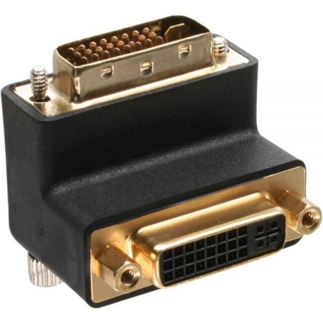 DVI-I Dual Link Adapter - 90° Winkel nach oben - vergoldet/schwarz