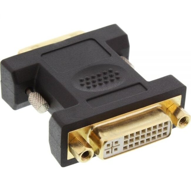 DVI-D Dual Link (m) - DVI-I Dual Link (w) Adapter vergold / schwarz