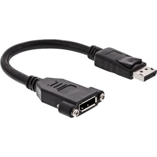 InLine DisplayPort Einbaubuchse (m-w) - Version 1.2 (4K 60Hz) / Schwarz - 0,20 m
