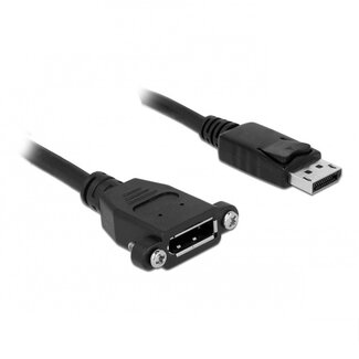DeLOCK DisplayPort Einbaubuchse (m-w) - Version 1.2 (4K 60Hz) / Schwarz - 1 Meter