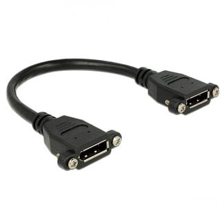 DeLOCK DisplayPort Einbauadapter (m-m) Version 1.2 (4K 60Hz) Schwarz 0,25 m