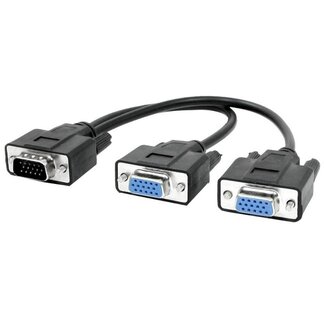 Coretek VGA Splitter 1 auf 2 / Schwarz - 0,20 Meter