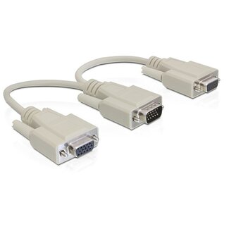 Dolphix VGA Splitter 1 auf 2 - Passiv / Beige - 0,20 m