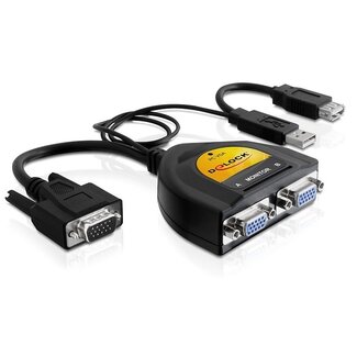 DeLOCK DeLOCK Premium VGA Splitter 1-zu-2 aktiv mit USB-Stromversorgung / Schwarz